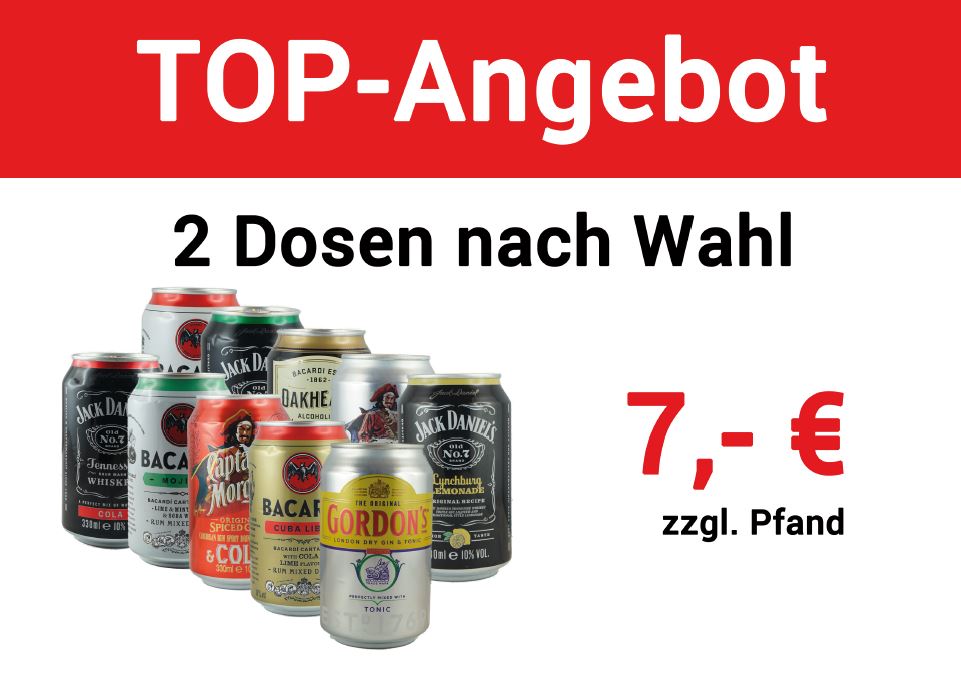AVIA Tankstelle Horb - Angebot Jacky Cola, Bacardi, Captain Morgen, Gordon